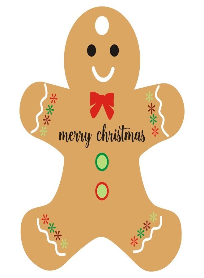 50 Pack Christmas Paper Gift Present Tags - Gingerbread Man Hanging Tags for DIY Xmas Holiday Decor
